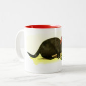 Lucky black cat tweekleurige koffiemok (Voorkant links)