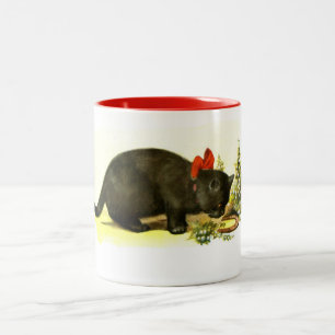 Lucky black cat tweekleurige koffiemok