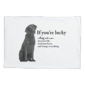 Lucky Black Lab Kussensloop (Achterkant)