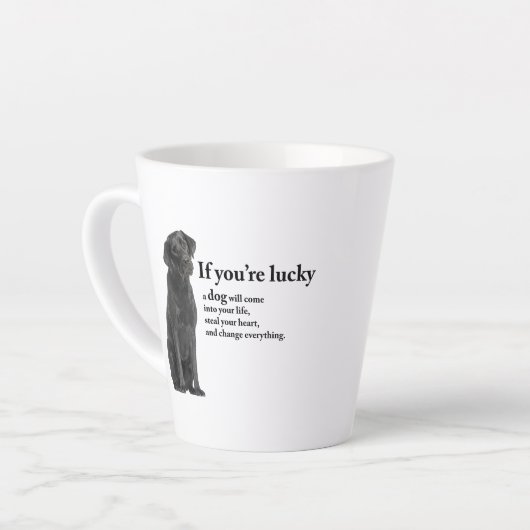 Lucky Black Lab Latte Mok (Linkerhoek)
