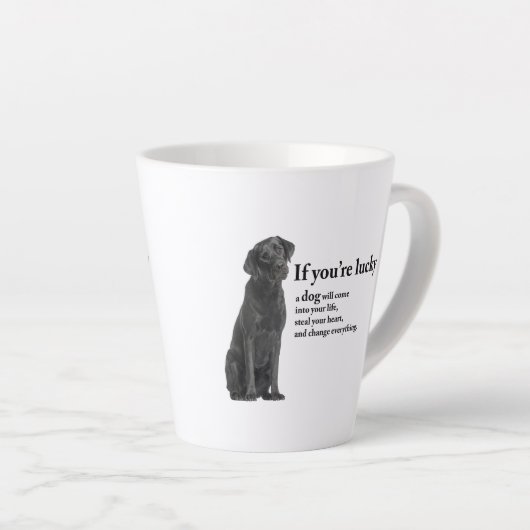 Lucky Black Lab Latte Mok (Rechterhoek)