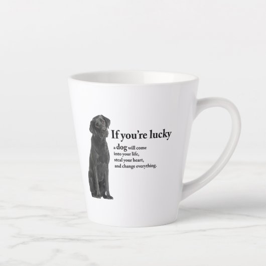 Lucky Black Lab Latte Mok (Rechts)