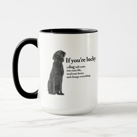 Lucky Black Lab Mok (Links)