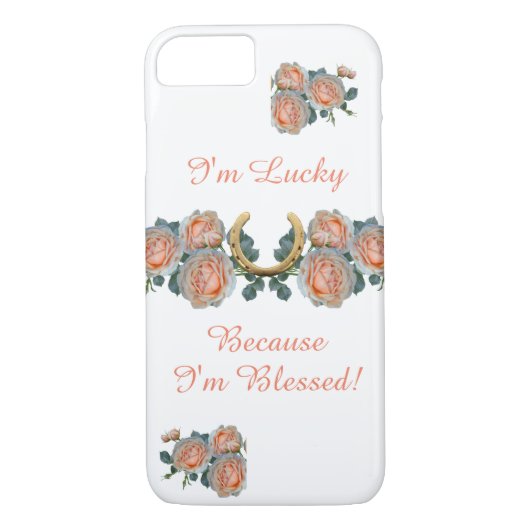 Lucky & Blessed Inspirerend het Roos van het Hoefi Case-Mate iPhone Case (Achterkant)