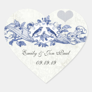  Lucky Bluebird Navy Wedding Stickers