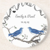 Lucky Bluebirds  Tortelduifjes Onderzetters (Voorkant)