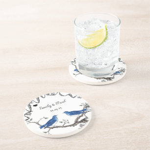 Lucky Bluebirds Tortelduifjes Onderzetters