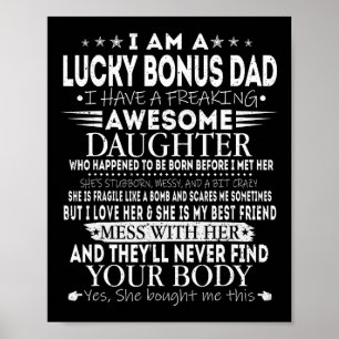Lucky Bonus Pap T-shirt van Geweldige Dochter Vade Poster