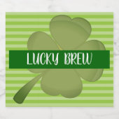 Lucky Brew, étiquette à rayures vertes. (Étiquettes simples)