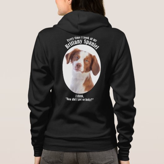 Lucky Brittany Spaniel Hoodie (Achterkant)