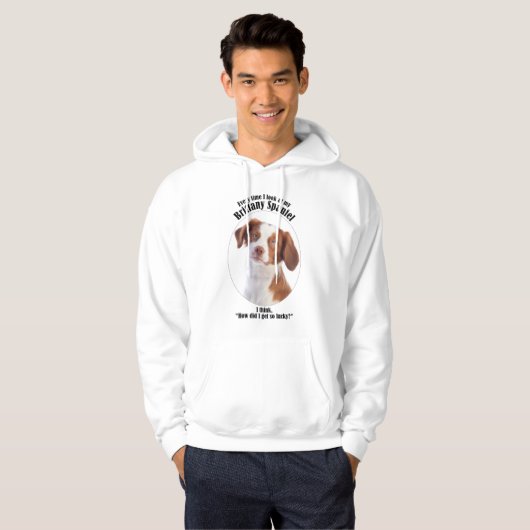 Lucky Brittany Spaniel Hoodie (Voorkant volledig)
