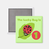 Lucky Bug 1e verjaardag T-shirts en geschenken Magneet (Voorkant / Achterkant)