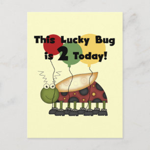Lucky Bug 2e verjaardag T-shirts en geschenken Briefkaart