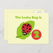 Lucky Bug 2e verjaardag T-shirts en geschenken Briefkaart (Voorkant / Achterkant)
