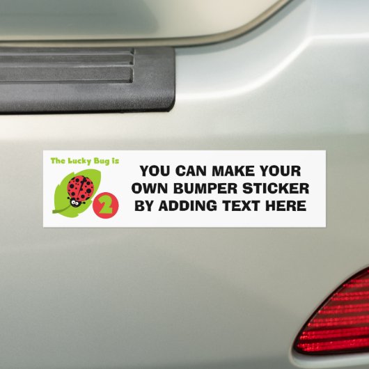 Lucky Bug 2e verjaardag T-shirts en geschenken Bumpersticker (Op auto)
