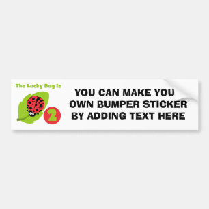 Lucky Bug 2e verjaardag T-shirts en geschenken Bumpersticker