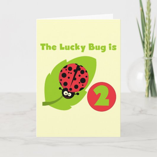 Lucky Bug 2e verjaardag T-shirts en geschenken Kaart (Voorkant)