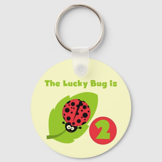Lucky Bug 2e verjaardag T-shirts en geschenken Sleutelhanger (Voorkant)