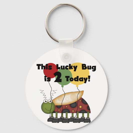 Lucky Bug 2e verjaardag T-shirts en geschenken Sleutelhanger (Voorkant)