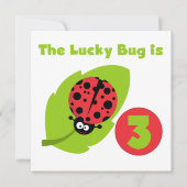 Lucky Bug 3e Verjaardag T shirten en geschenken Kaart (Voorkant)