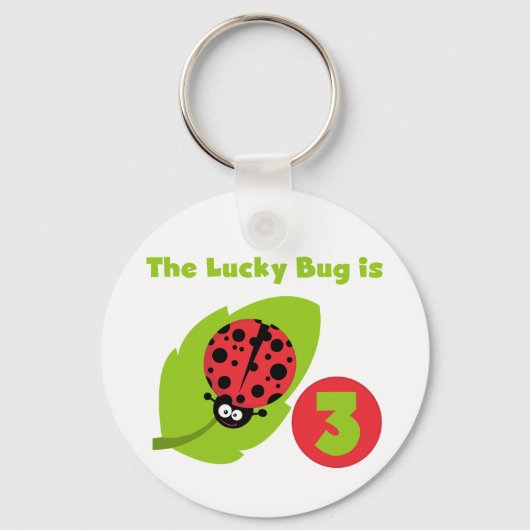 Lucky Bug 3e Verjaardag T shirten en geschenken Sleutelhanger (Voorkant)
