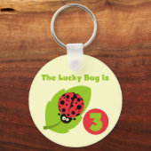 Lucky Bug 3e Verjaardag T shirten en geschenken Sleutelhanger (Voorkant)