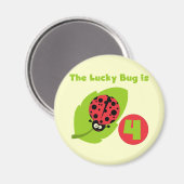 Lucky Bug 4e verjaardag T-shirts en geschenken Magneet (Voorkant / Achterkant)