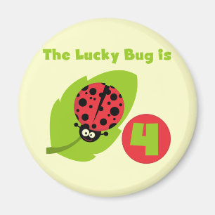Lucky Bug 4e verjaardag T-shirts en geschenken Magneet