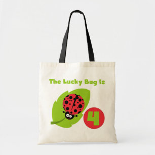 Lucky Bug 4e verjaardag T-shirts en geschenken Tote Bag