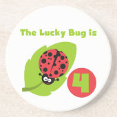 Lucky Bug 4e verjaardag T-shirts en geschenken Zandsteen Onderzetter (Voorkant)