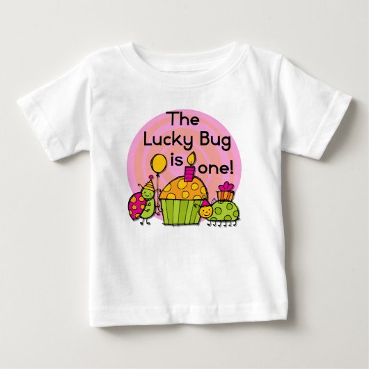 Lucky Bug Cupcake 1er Anniversaire Tshirts et cade (Devant)