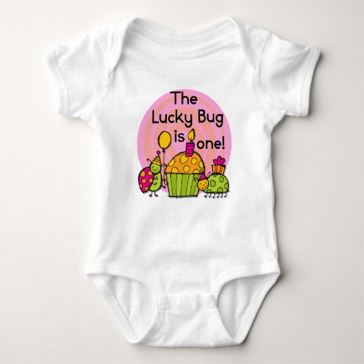 Lucky Bug Cupcake 1st Birthday Tshirts en Gifts (Voorkant)