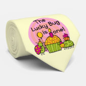 Lucky Bug Cupcake 1st Birthday Tshirts en Gifts Stropdas (Opgerold)