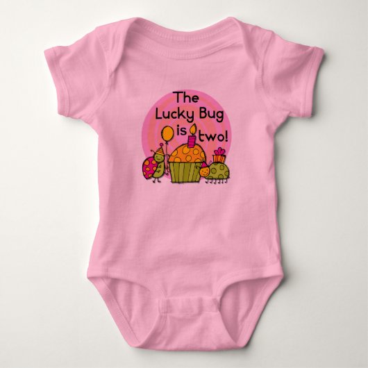 Lucky Bug Cupcake 2e Anniversaire T-shirts et cade (Devant)