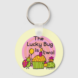 Lucky Bug Cupcake 2e Verjaardag T-shirts en gesche Sleutelhanger