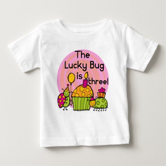 Lucky Bug Cupcake 3e Anniversaire Tshirts et cadea (Devant)