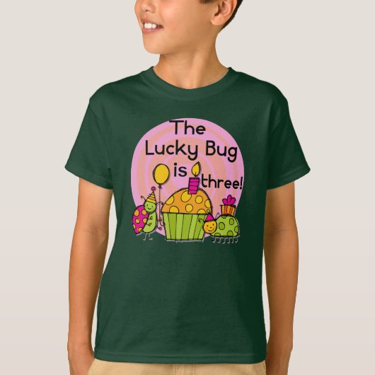 Lucky Bug Cupcake 3e Anniversaire Tshirts et cadea (Devant)