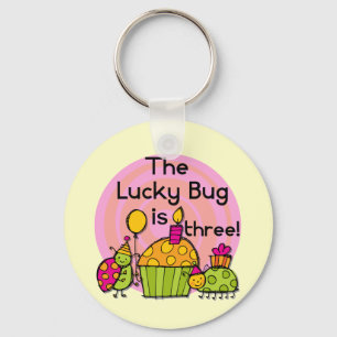 Lucky Bug Cupcake 3e Verjaardag Tshirts en geschen Sleutelhanger