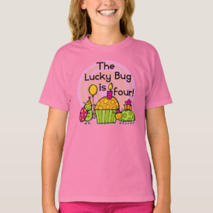 Lucky Bug Cupcake 4th Birthday T-shirts et cadeaux