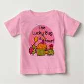Lucky Bug Cupcake 4th Birthday T-shirts et cadeaux (Devant)