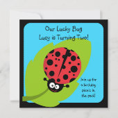 Lucky Bug Customisé Invitations d'anniversaire (Devant)