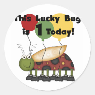 Lucky Bug is een verjaardag Tshirts en geschenken Ronde Sticker
