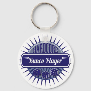 Lucky Bunco Dice Blue Retro Party Game Sleutelhanger