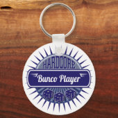 Lucky Bunco Dice Blue Retro Party Game Sleutelhanger (Voorkant)