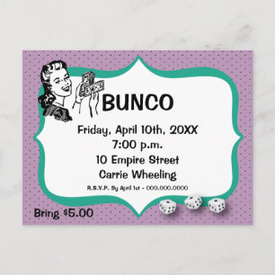 Lucky Bunco Player carte postale Violet et Emerald