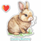 Lucky Bunny Pâques et Sticker Coeur (Devant)