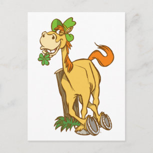 Lucky Cartoon Horse sur la carte postale St Patric