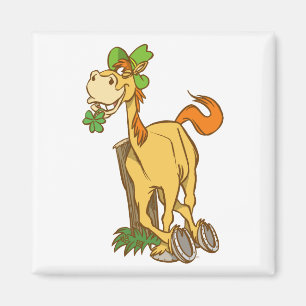 Lucky Cartoon Horse sur Saint Patrick's Day aimant