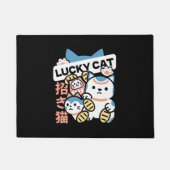 Lucky Cat Art – Maneki Neko with Gold Coin Deurmat (Voorkant)