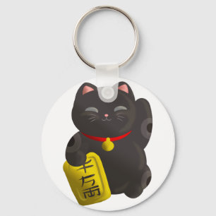 Lucky Cat Black Sleutelhanger